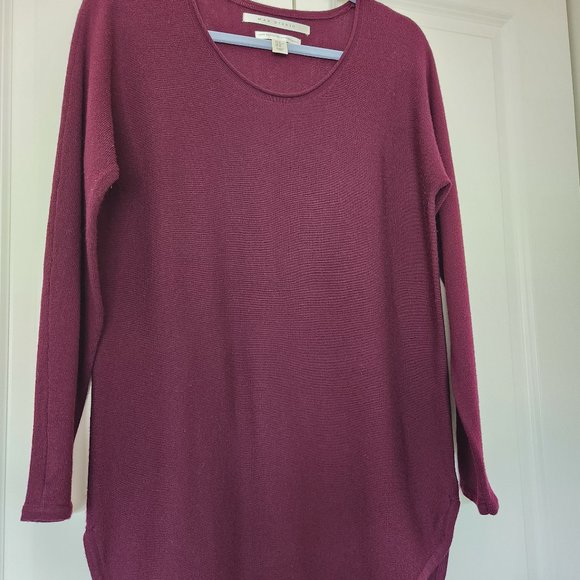 Merino wool sweater - Medium - Long sleeves - Burgundy color - Picture 1 of 6